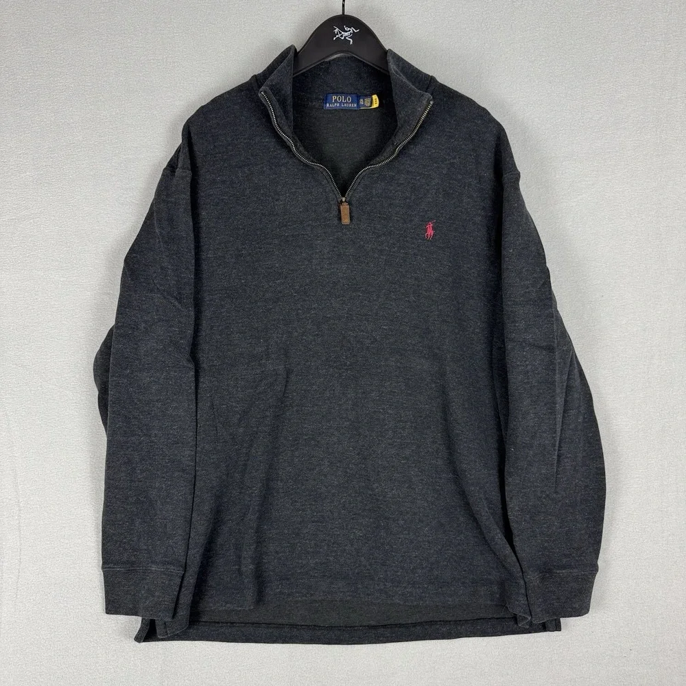 Polo Ralph Lauren Quarter Zip Sweater Pony Logo Mens XXL Cotton Preppy Utility